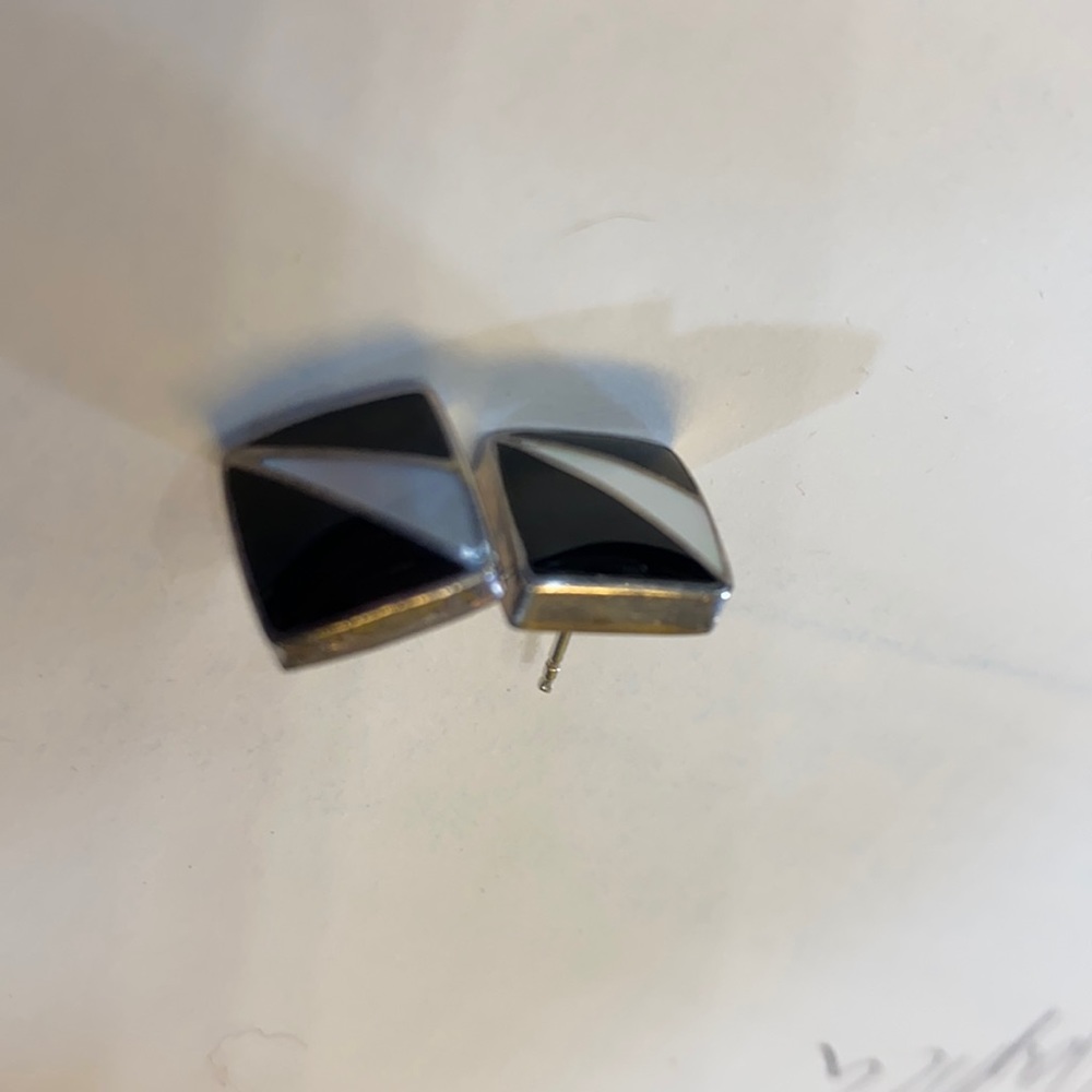Signed ACLEONI 925 Silver Vintage Stud Earrings